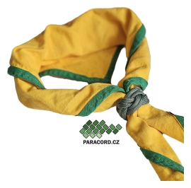 paracord turbánek na skautském šátku návod 2